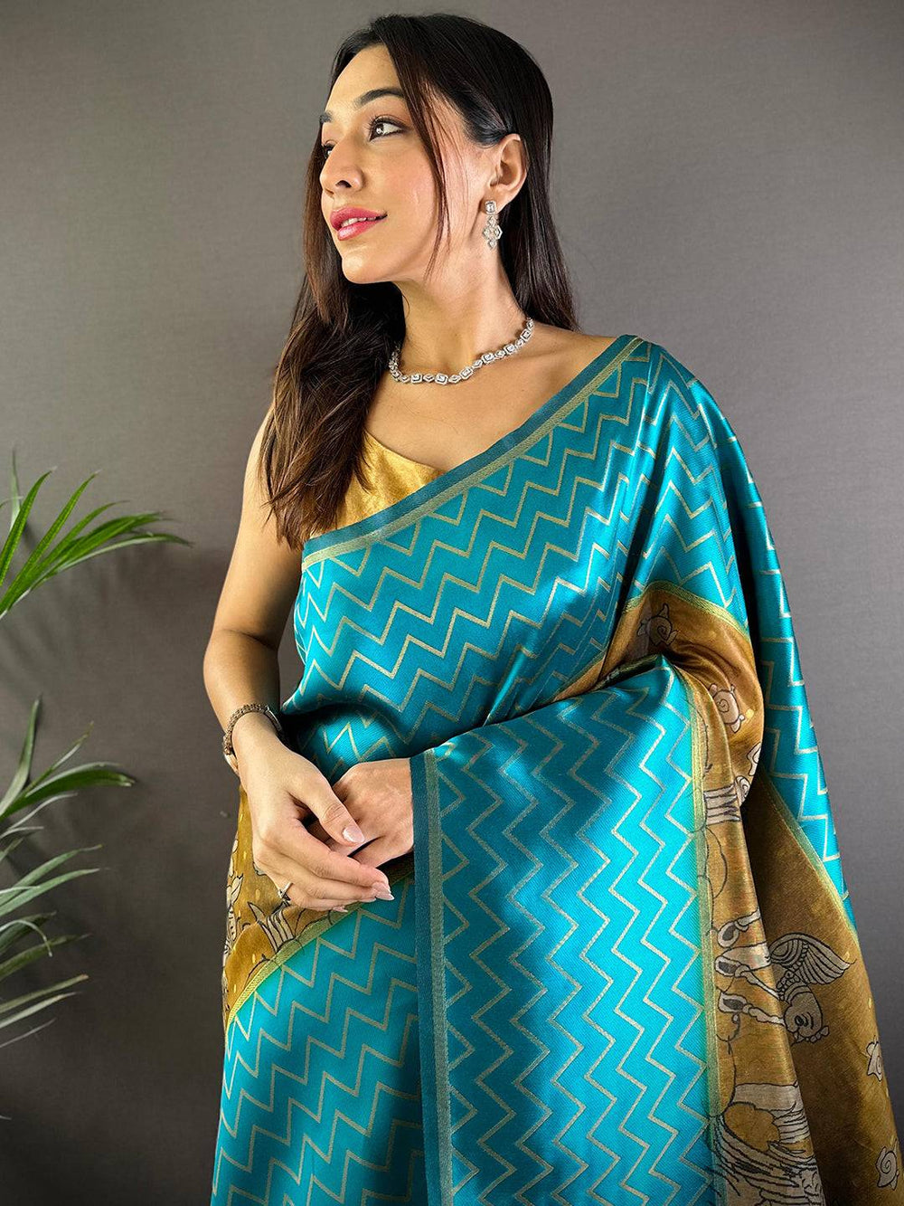 Rama Heritage Weave Kalamkari Soft Silk Saree