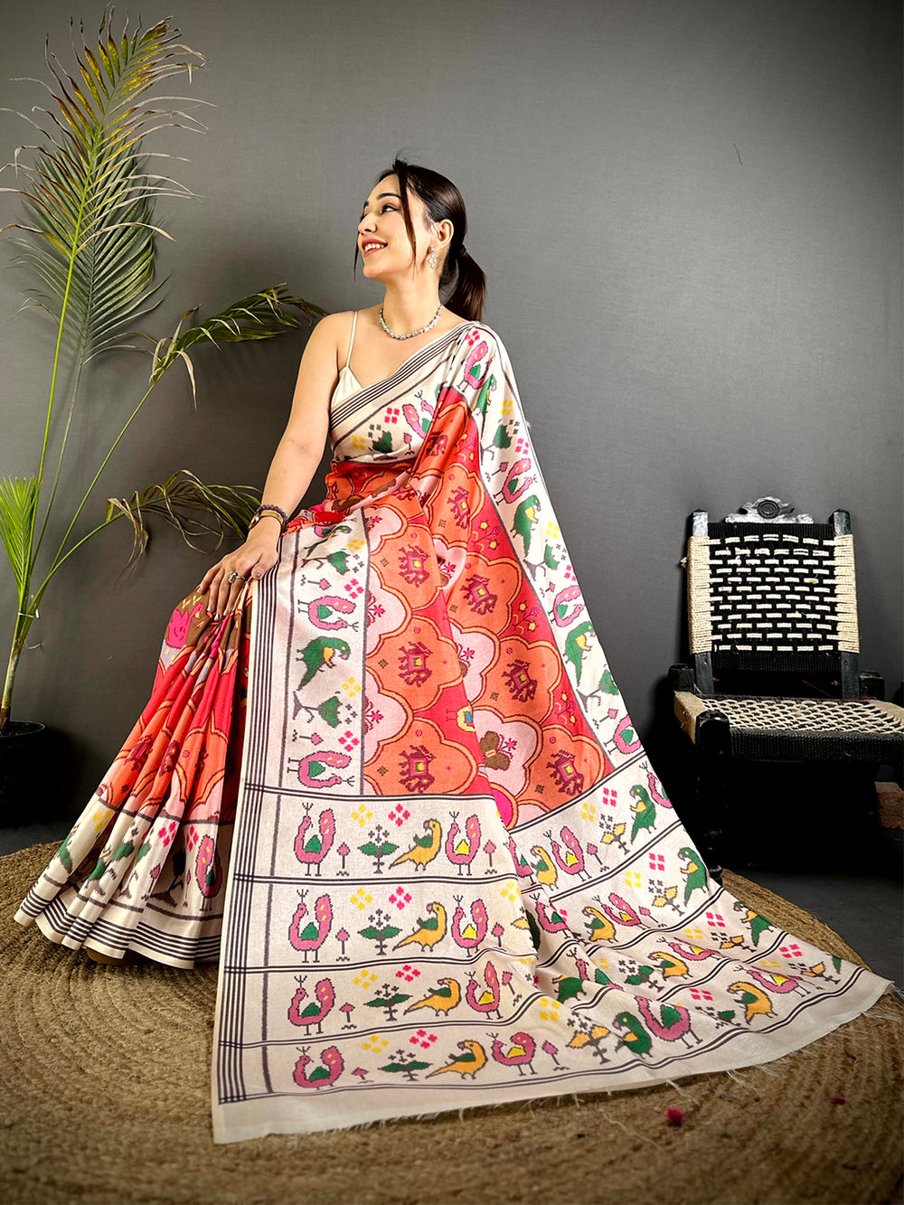 Classic Soft Tussar Silk Pochampally Saree