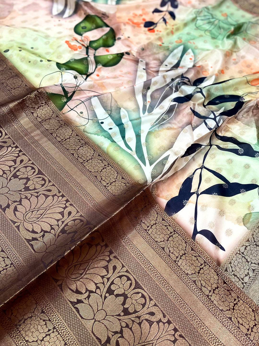 Stylish Banarasi Floral Print Saree
