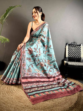 Ethereal Pastel Kalamkari Saree


