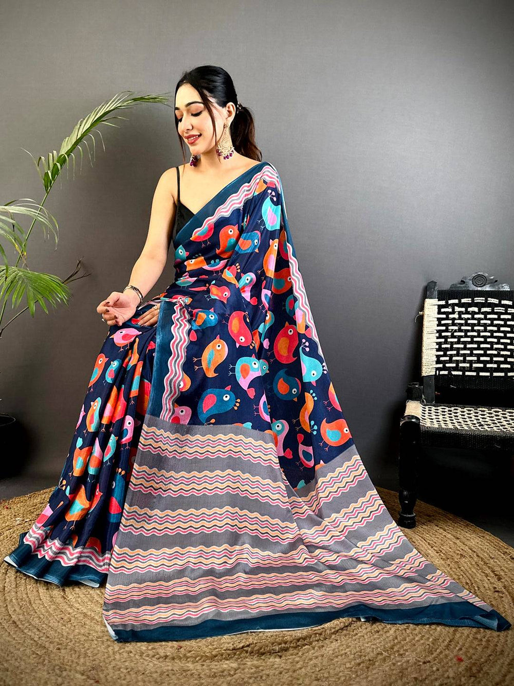 Tradition Soft Chinnon Chiffon Floral Saree
