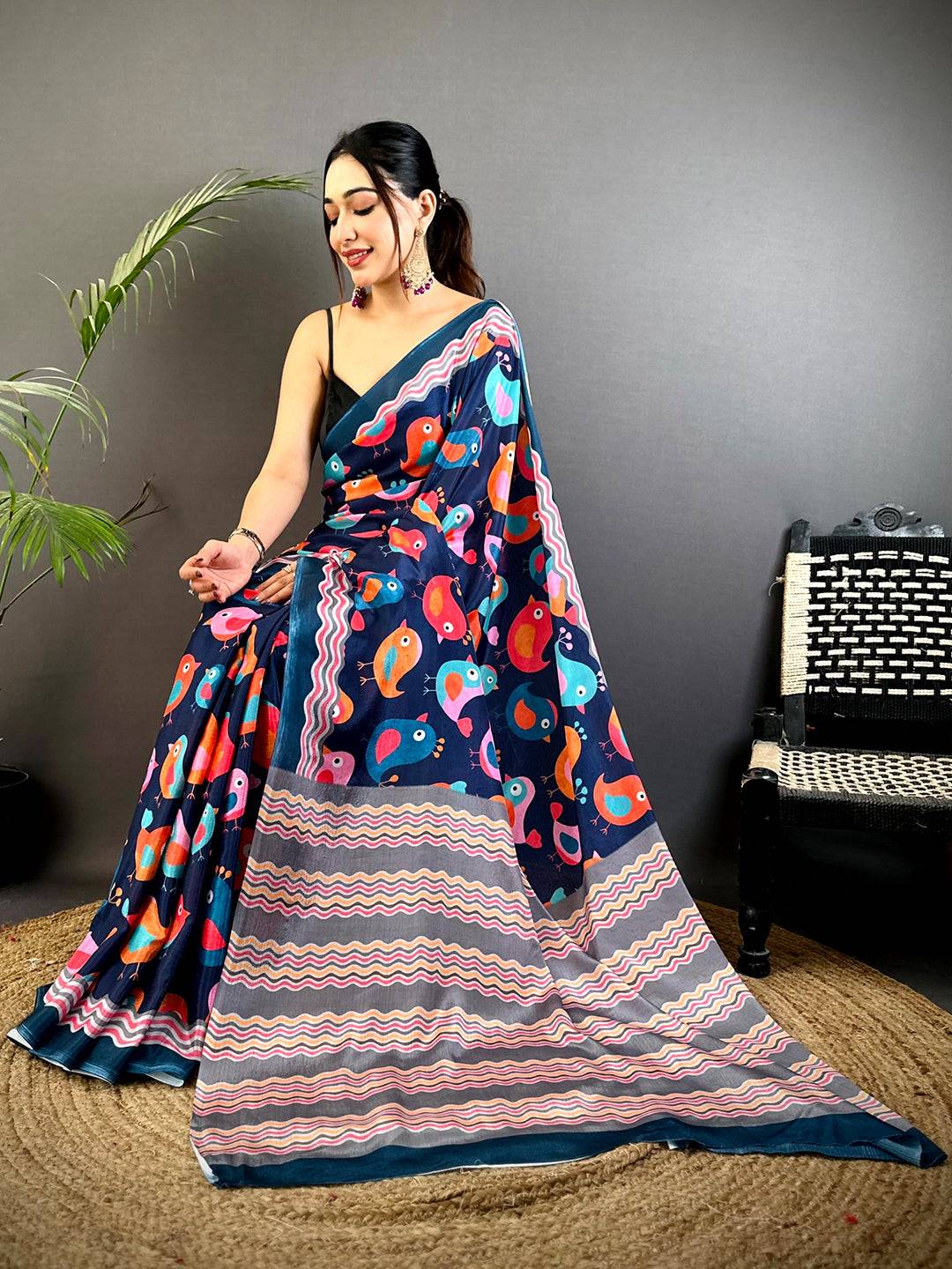 Tradition Soft Chinnon Chiffon Floral Saree