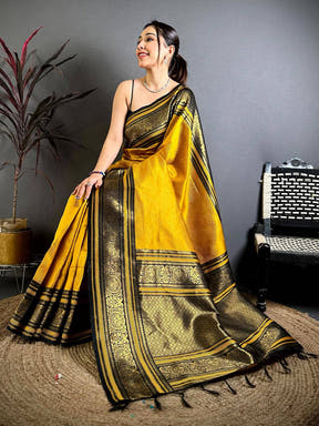 Opulent Copper Weave Katan Silk Saree