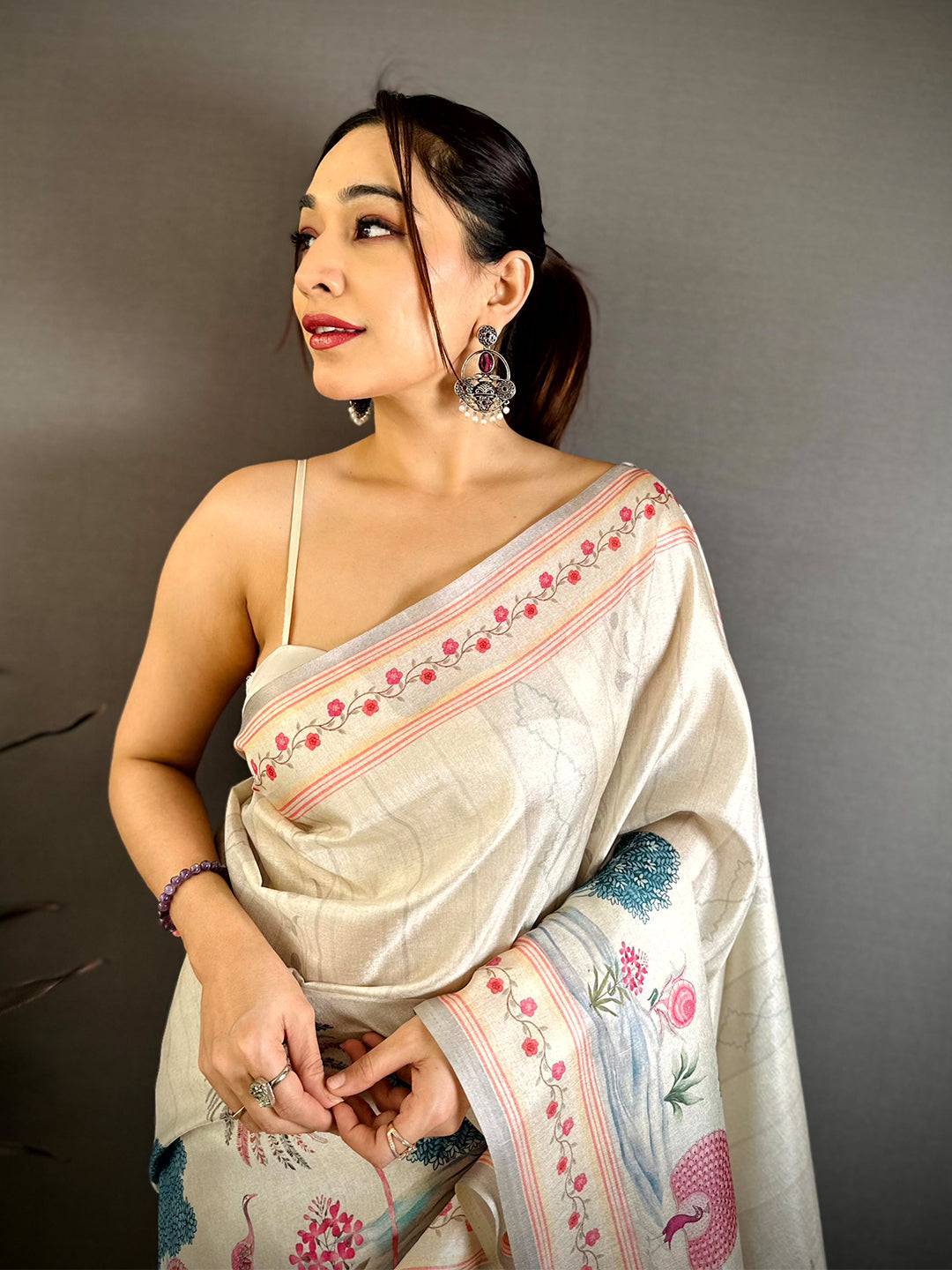 Heritage Pichwai Peacock Tussar Saree