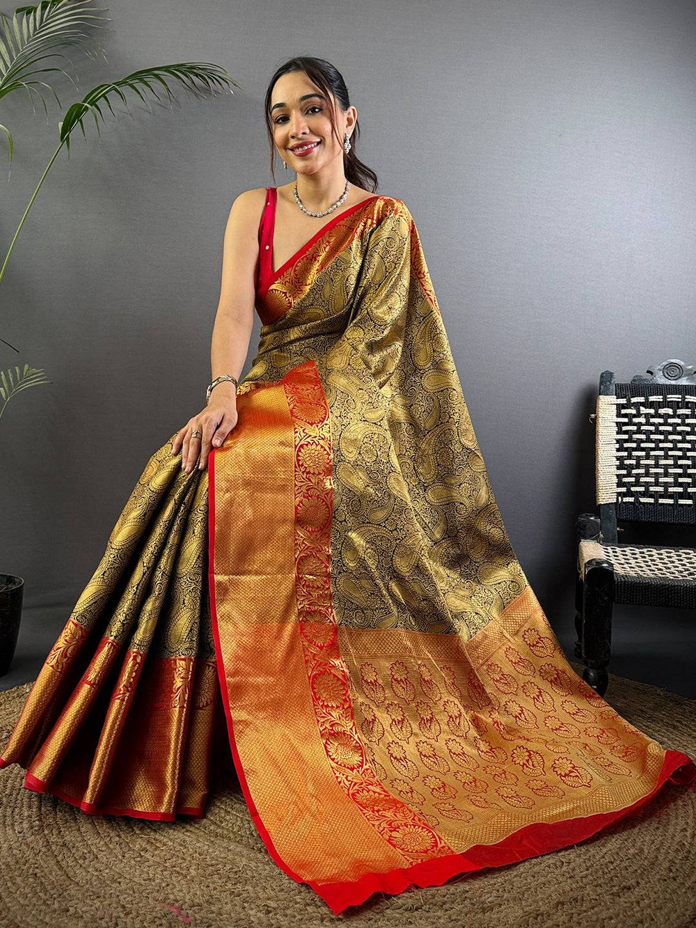 Black Radiance Banarasi Katan Silk Saree

