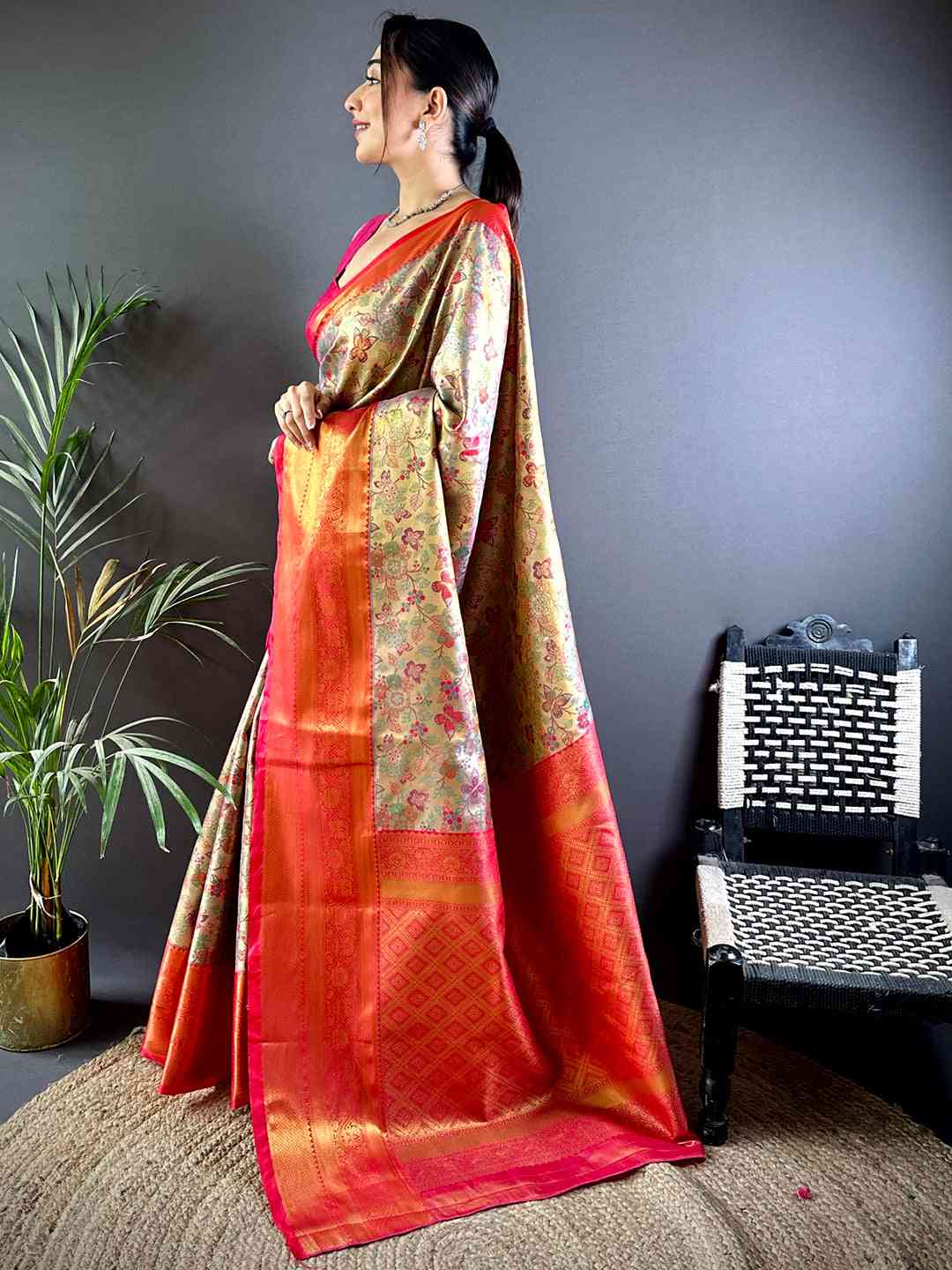 Rani Dharmavaram Butterfly Silk Saree