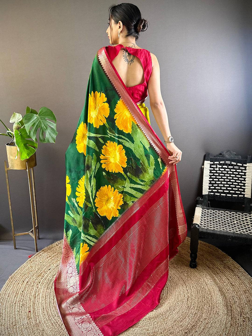 Majestic Zari Blossom Dola Silk Saree