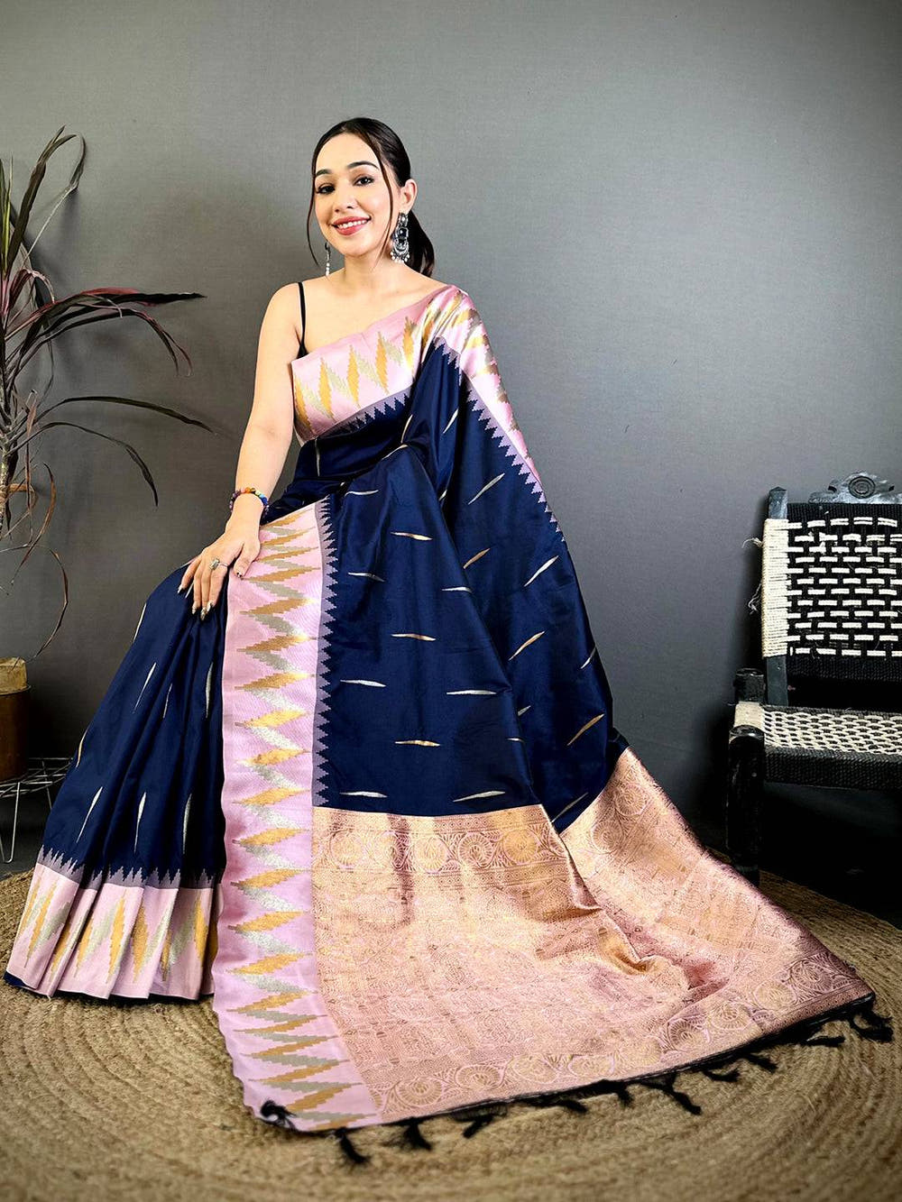 Regal Soft Silk Temple Border Saree