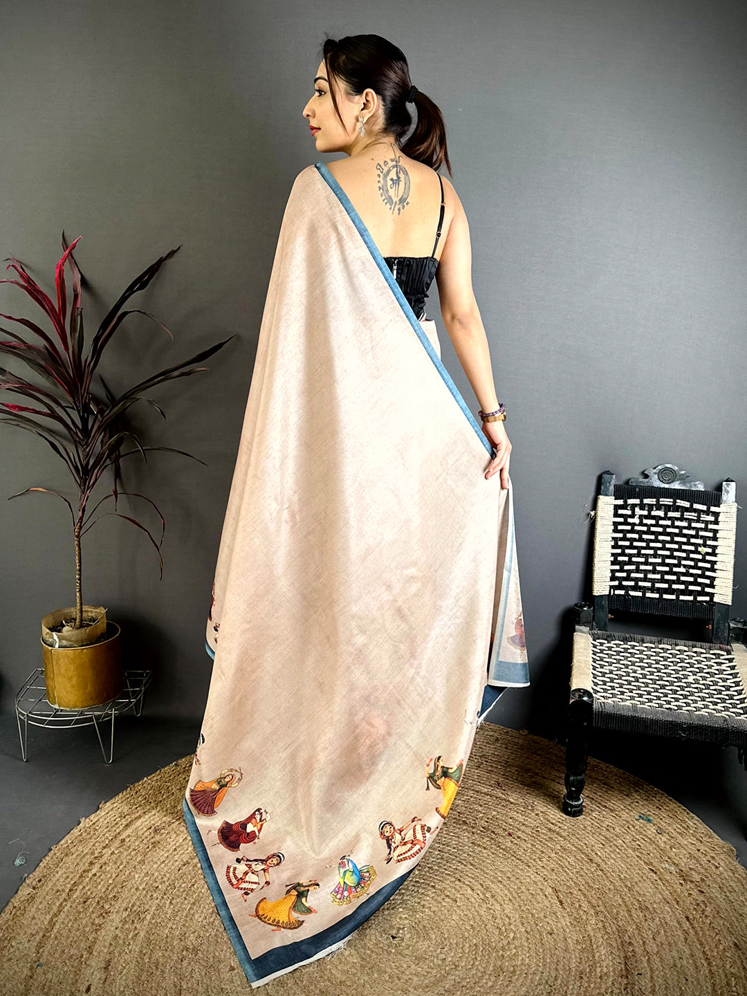 Stylish Bharatanatyam Doll Tussar Saree


