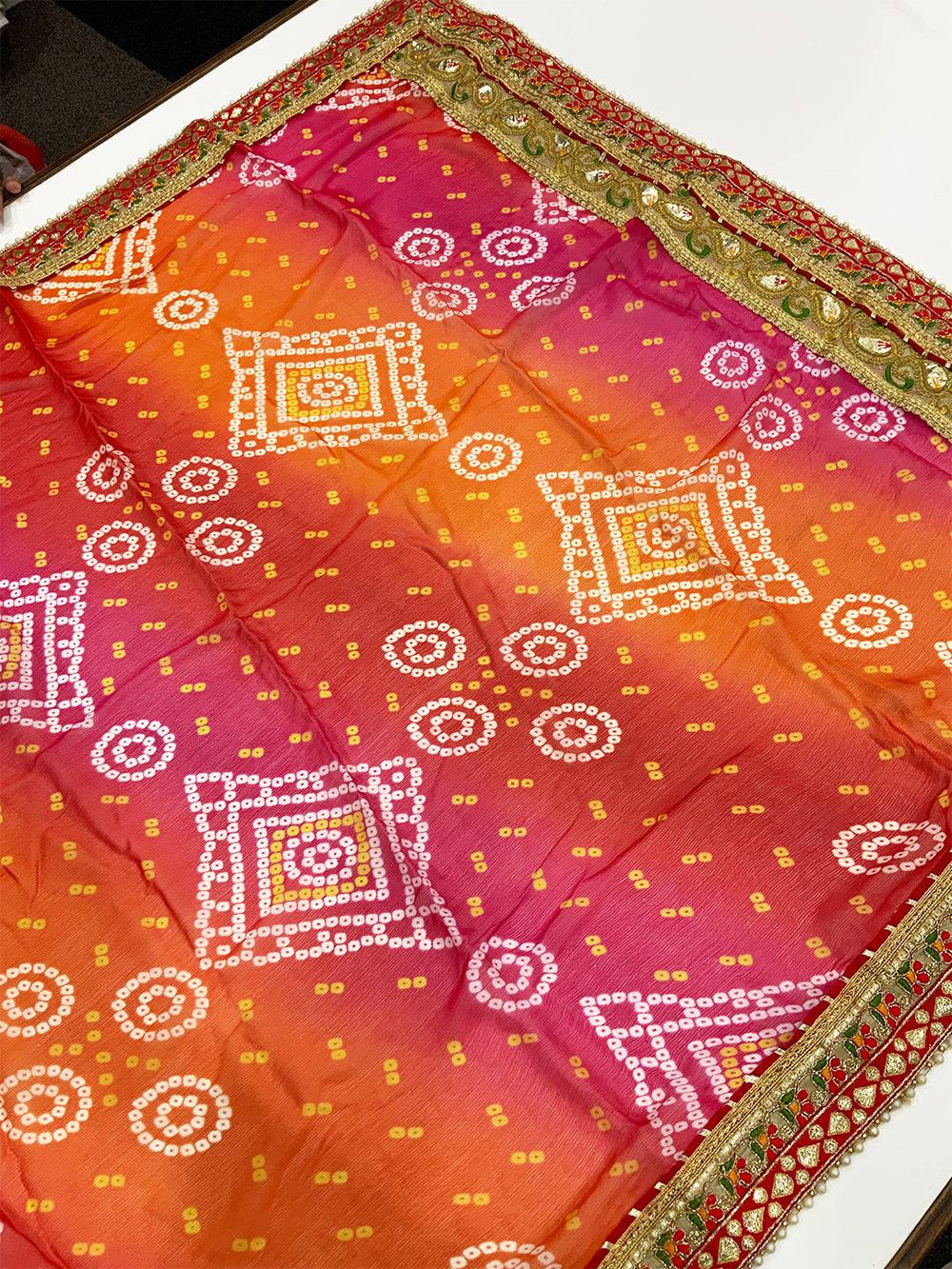 Traditional Chinnon Chiffon Printed Saree