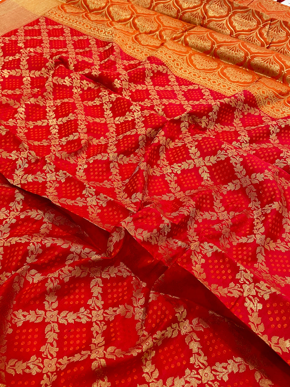 Regal Pink Banarasi Patola Zari Saree