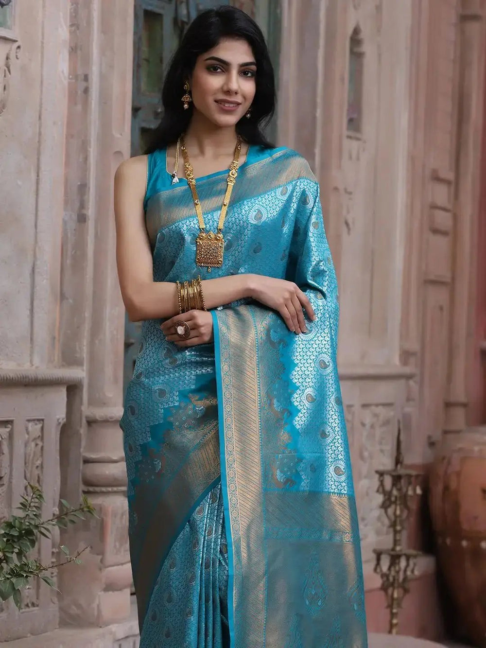 Kanjivaram Silk Saree With Zari Work