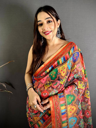 Celebrity Elegance Printed Linen Saree