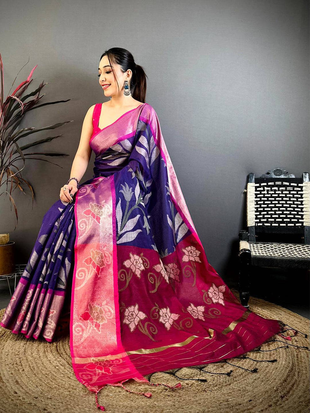Royal Soft Chanderi Pochampally Ikkat Saree