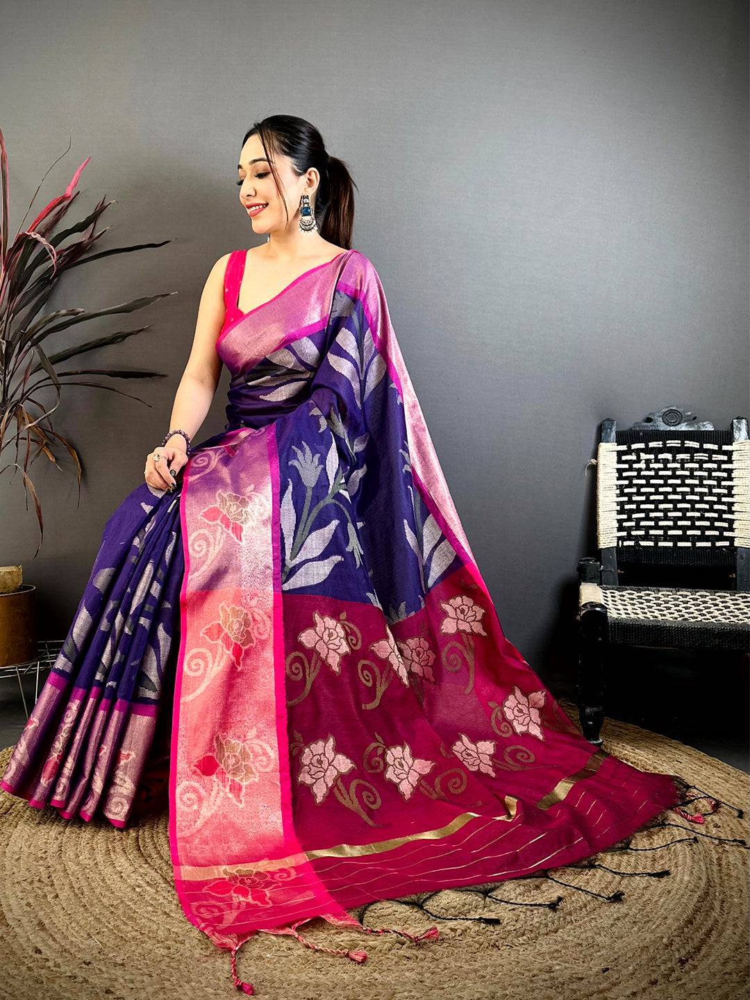 Royal Soft Chanderi Pochampally Ikkat Saree