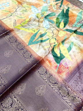 Majestic Floral Fantasy Banarasi Silk Saree