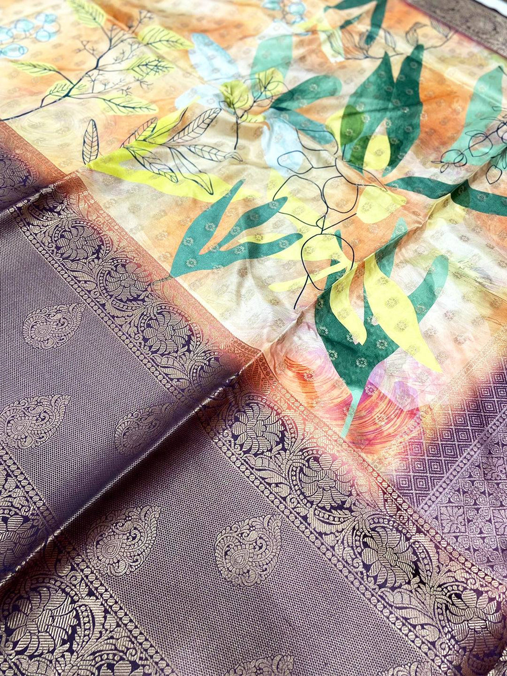 Majestic Floral Fantasy Banarasi Silk Saree