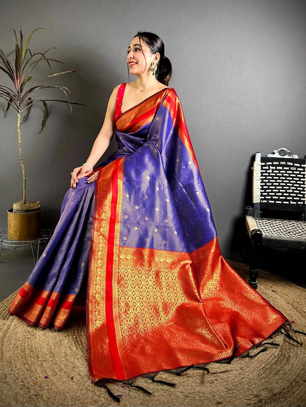 Artisan Banarasi Katan Silk Gold Zari Saree