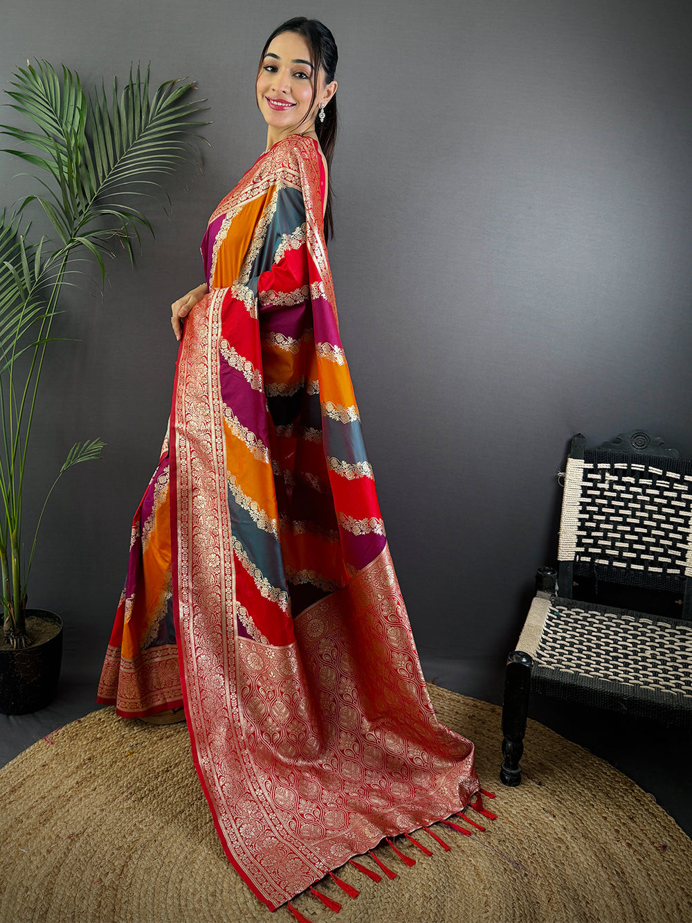 Radiant Banarasi Katan Silk Zari Weaving Saree