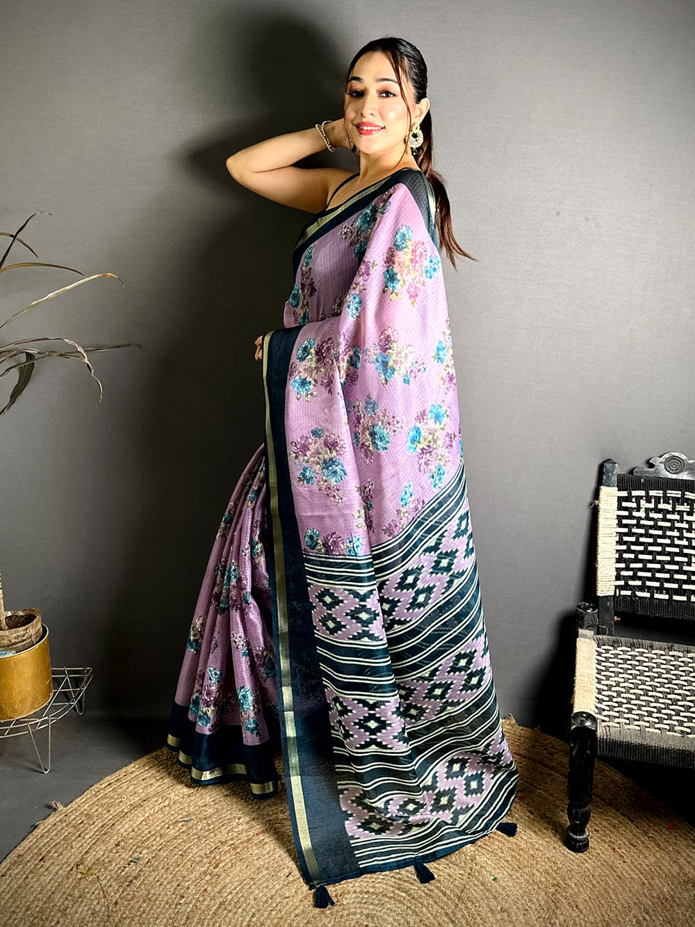 Radiant Kota Doriya Printed Floral Saree