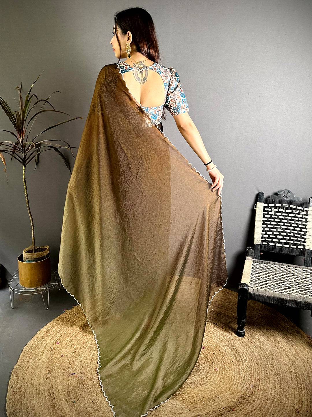 Radiant Printed Silk Cutwork Border Saree
