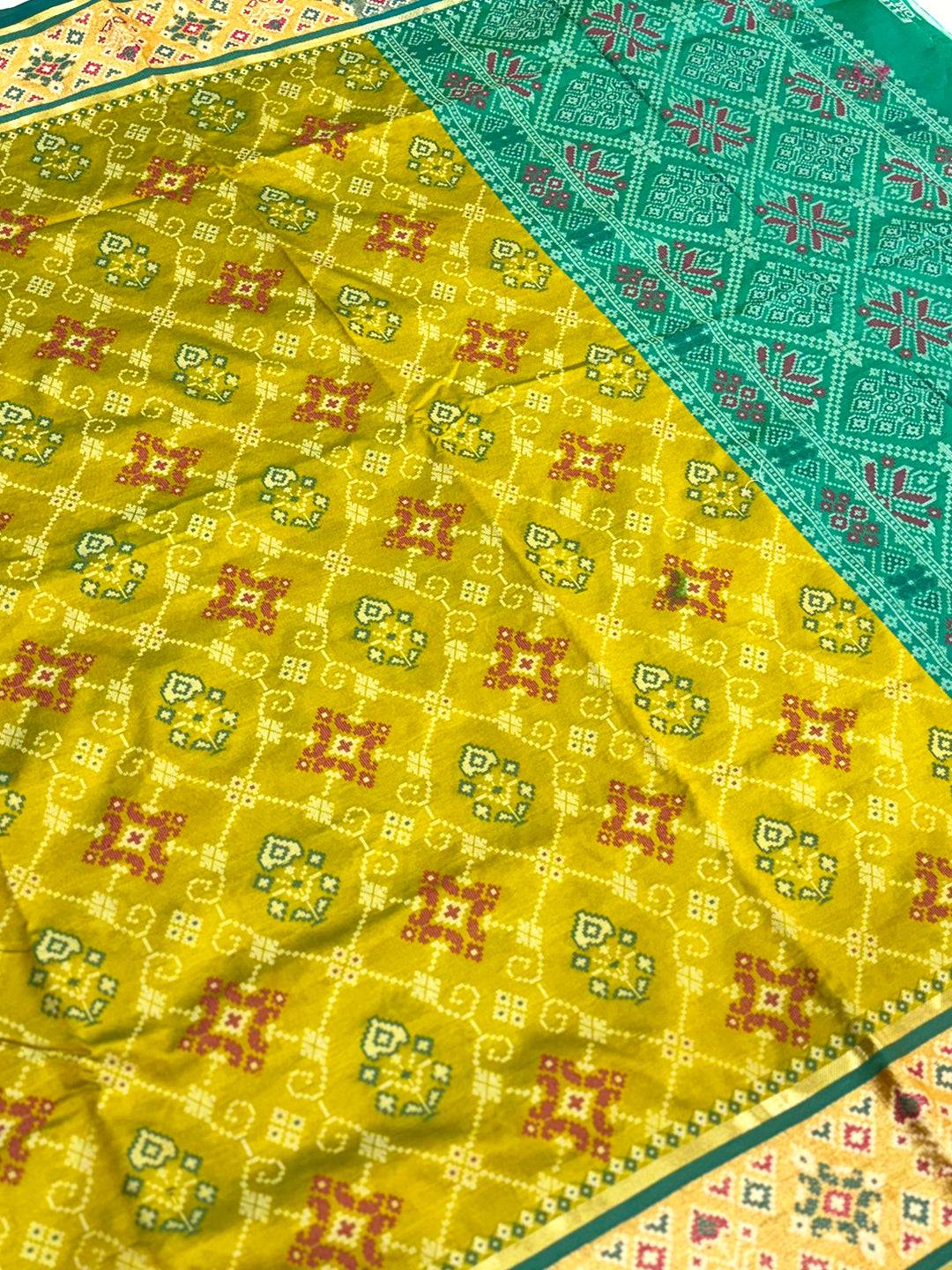Green Pochampally Patola Soft Silk Saree