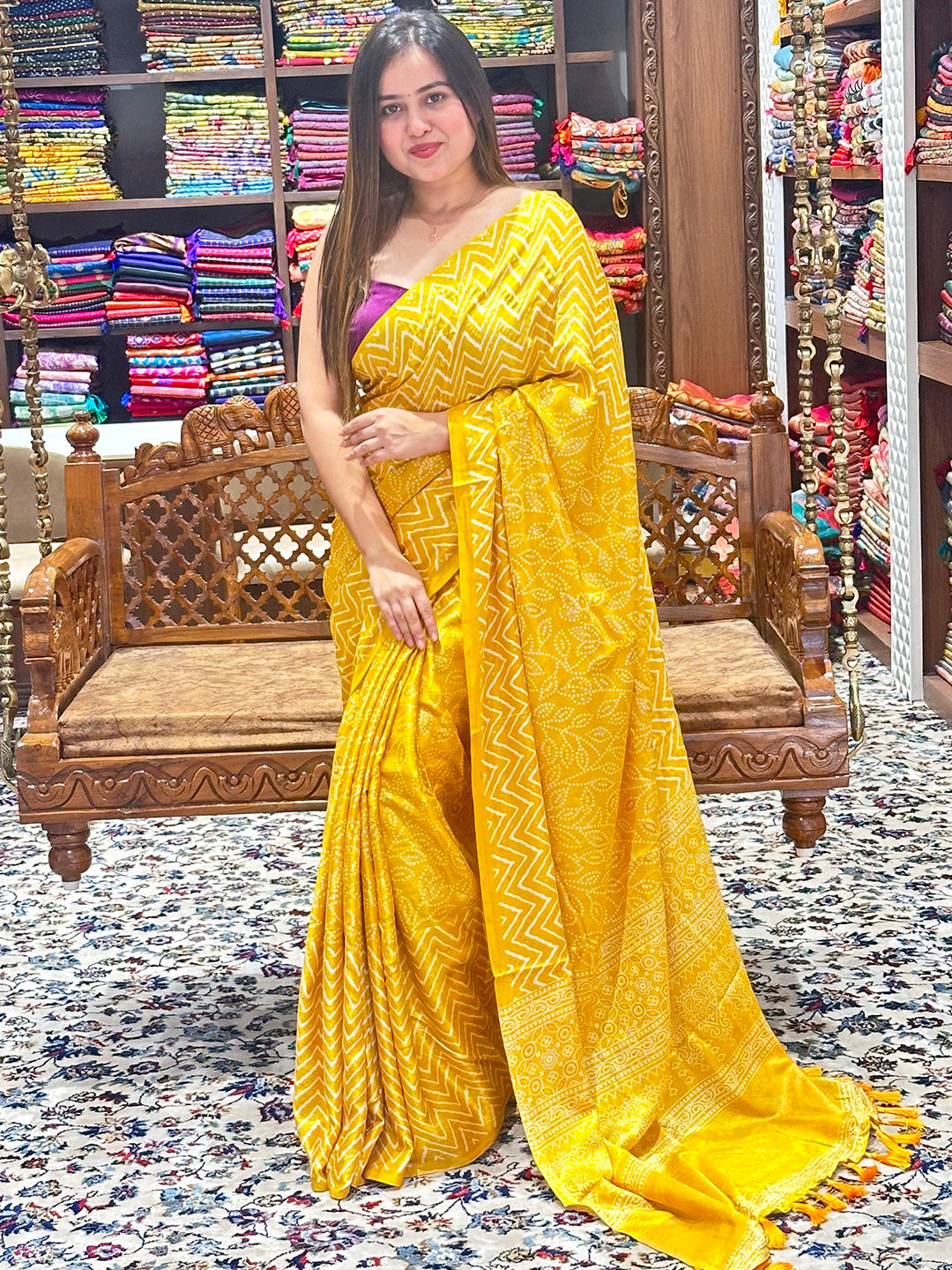 Exclusive Manipuri Silk Saree with Foil Print