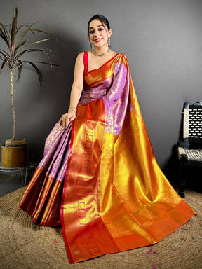 Celebrity Dharmavaram Zari Woven Pattu Saree