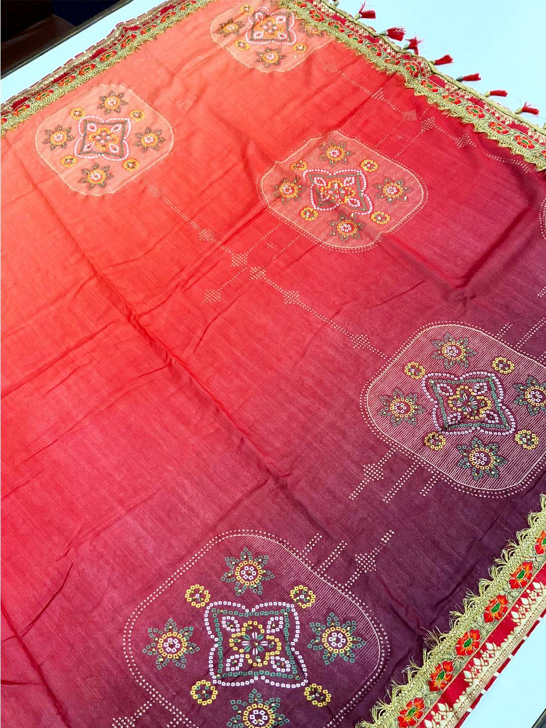 Regal Chinnon Chiffon Bandhej Saree