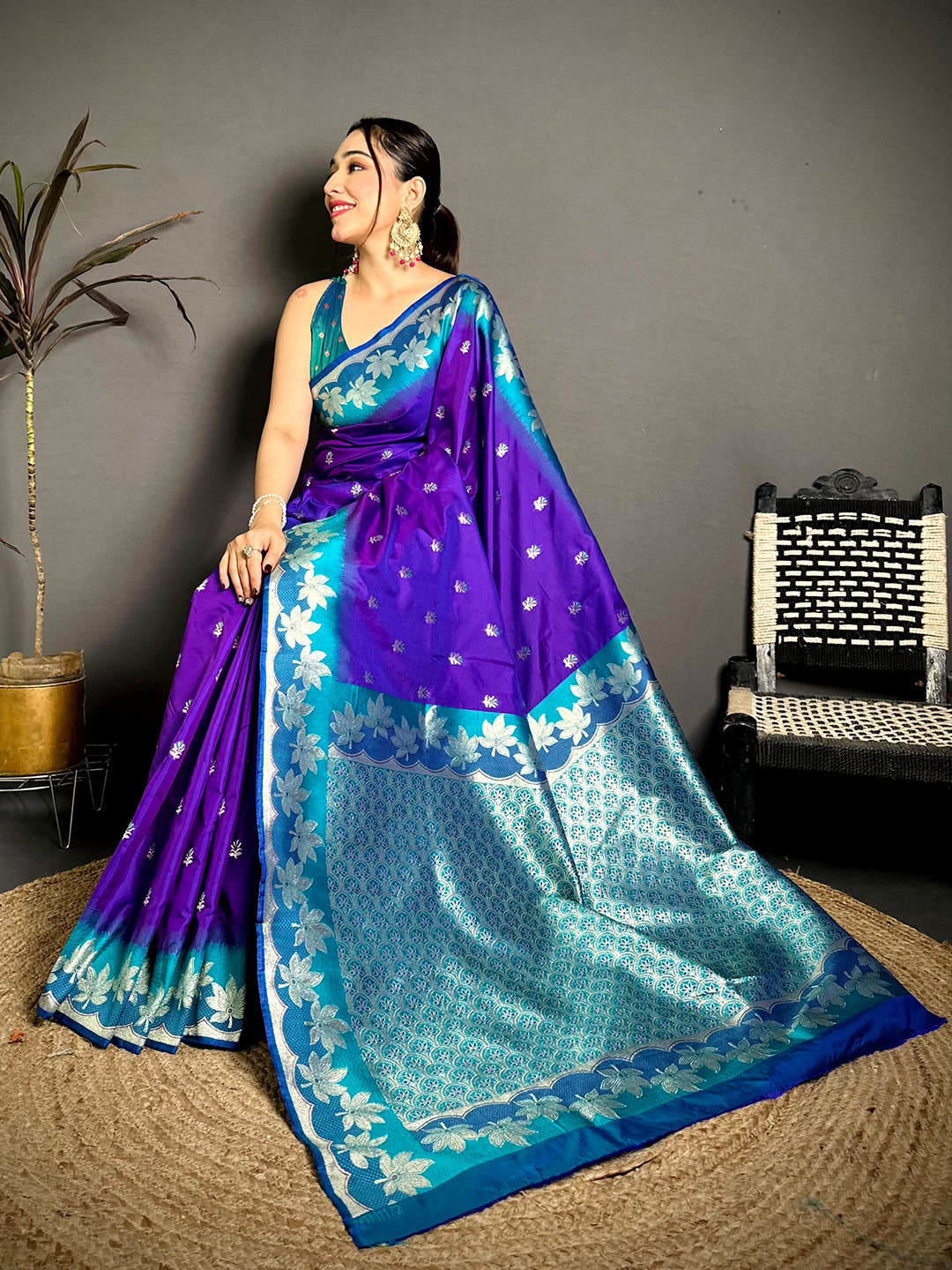 Purple Soft Silk Kanjivaram Saree