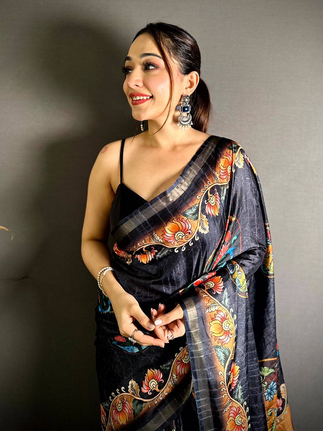 Radiant Ghicha Silk Printed Tussar Saree