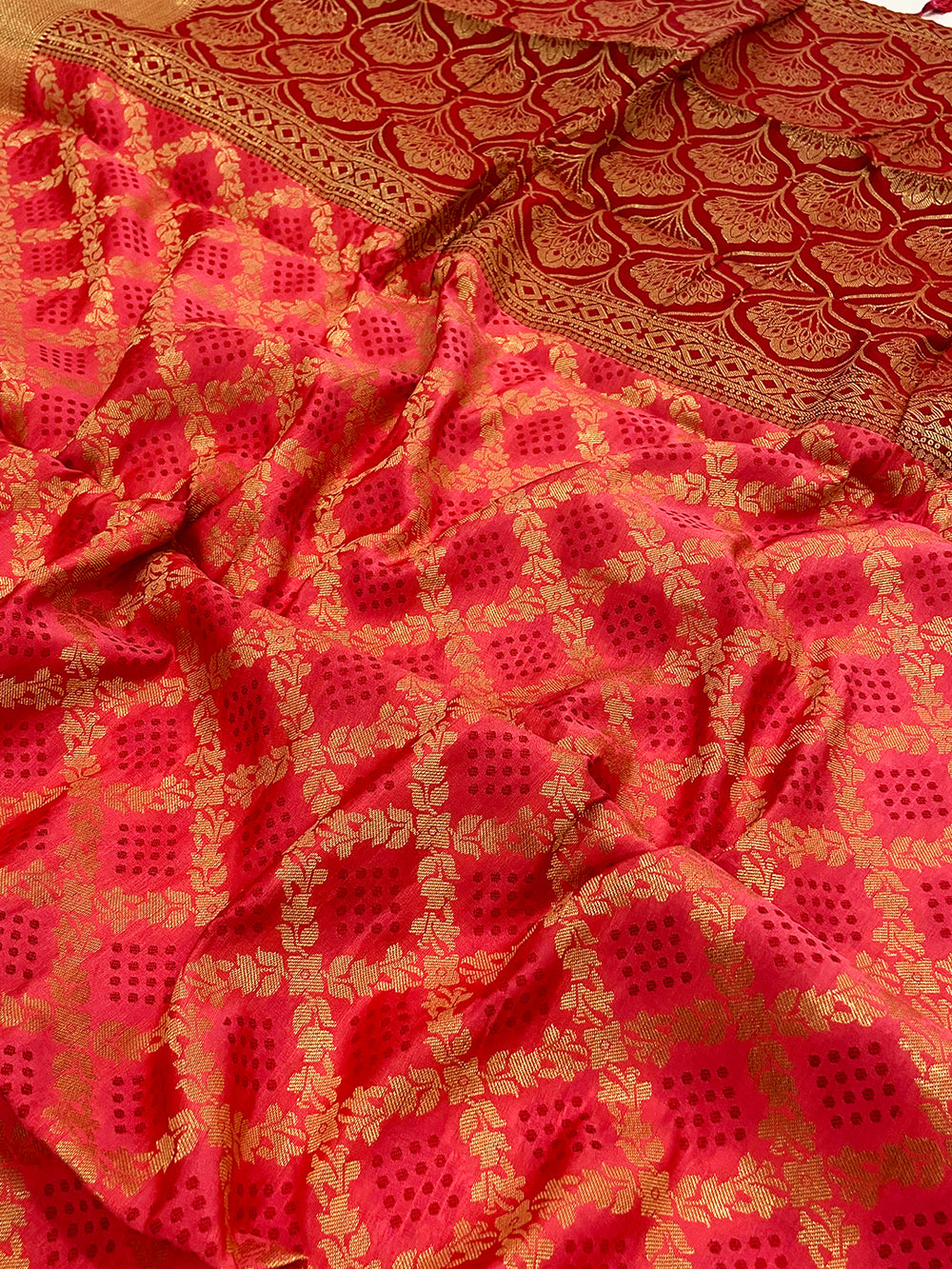 Radiant Pink Banarasi Patola Zari Saree