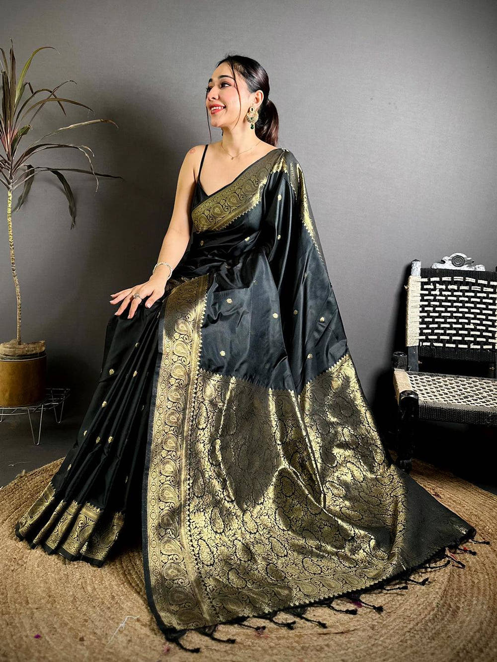 Artisan Katan Silk Thread Work Saree