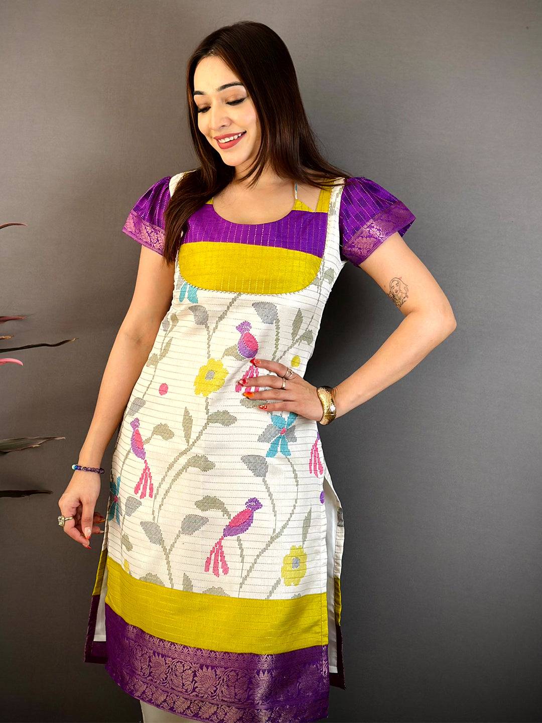 Stylish Kota Doriya Round Dori Neck Kurti