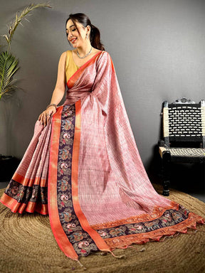 
Blush Pink Tanjore Print Silk Saree


