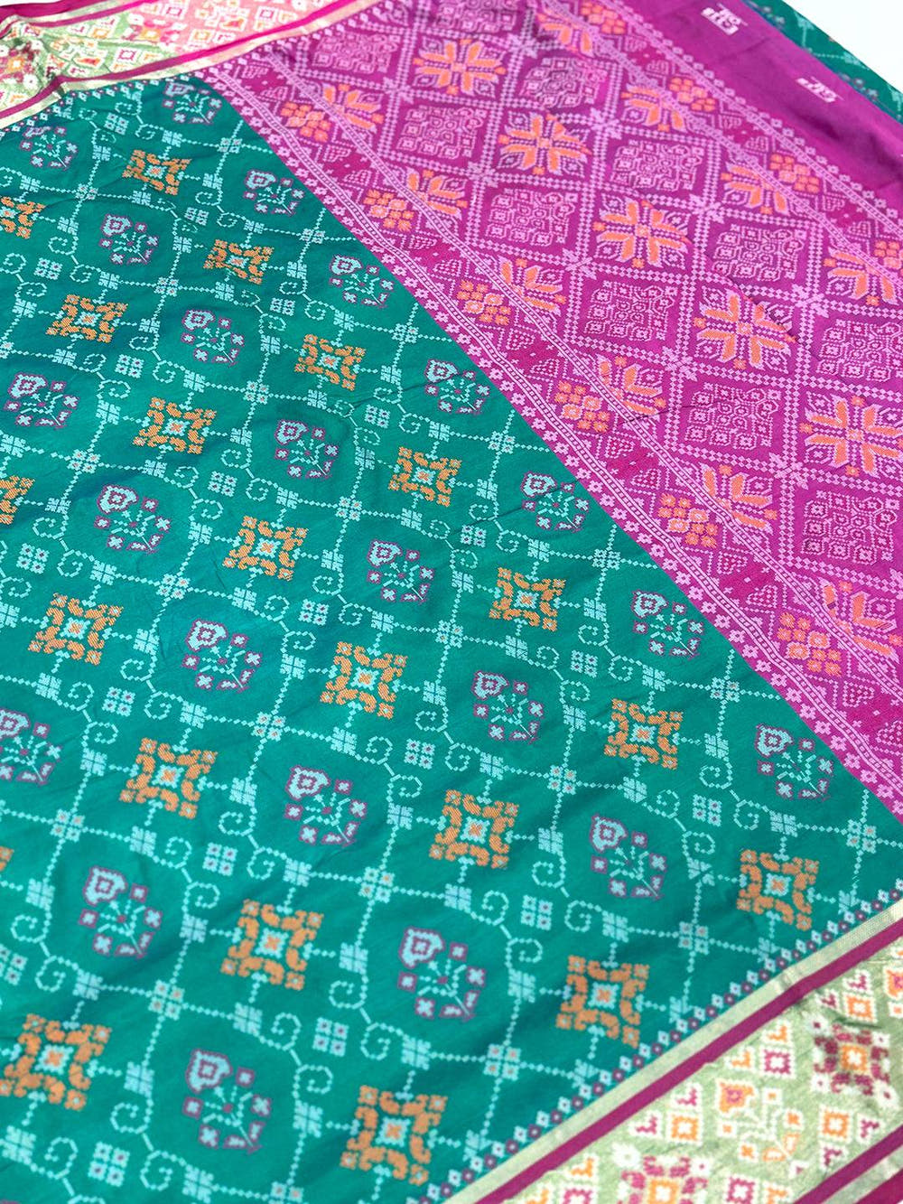 Royal Sky Pochampally Patola Soft Silk Saree
