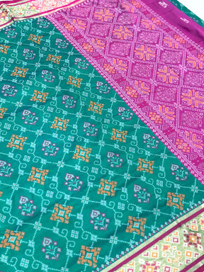 Royal Sky Pochampally Patola Soft Silk Saree