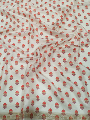 White Soft Silk Pashmina Kashmiri Print Saree