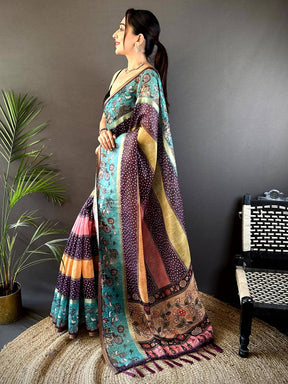 Graceful Soft Chanderi Cotton Bandhej Print Saree