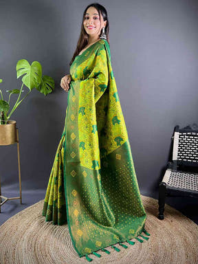 Sage Green Soft Silk Butta Weaving Saree

