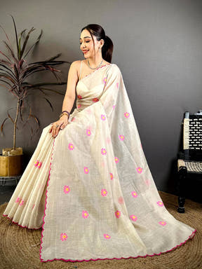 Classic Mul Cotton Floral Weaving Saree