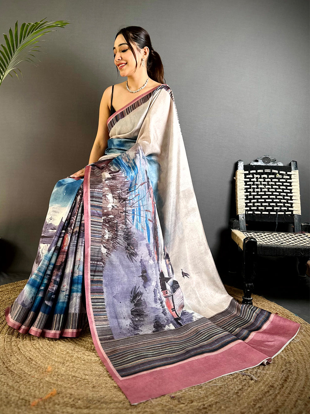 Heritage Japanese Poster Tussar Saree