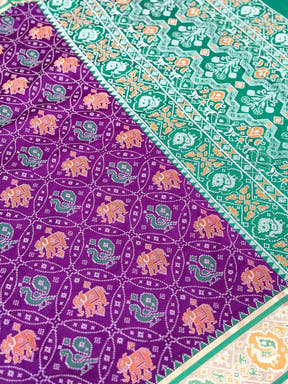 Elegant Wine Pochampally Patola Silk Saree