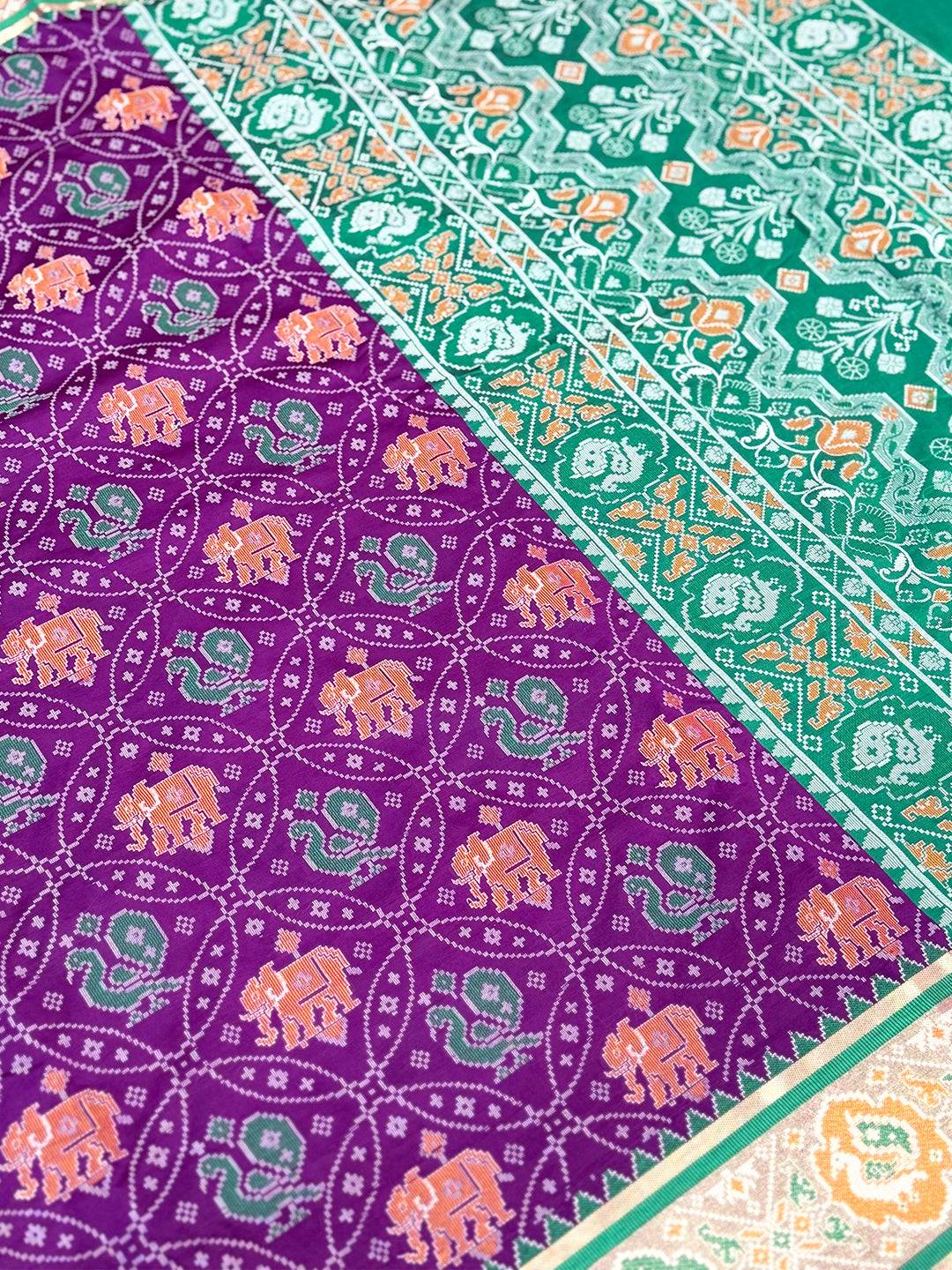 Elegant Wine Pochampally Patola Silk Saree