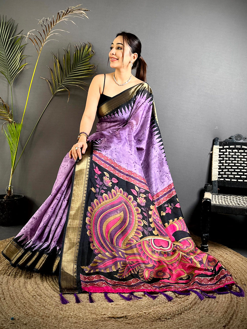 Tradition Kalamkari Dola Silk Saree