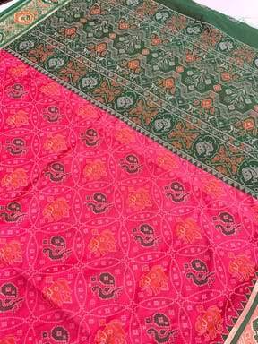 Elegant Gajri Pochampally Patola Silk Saree