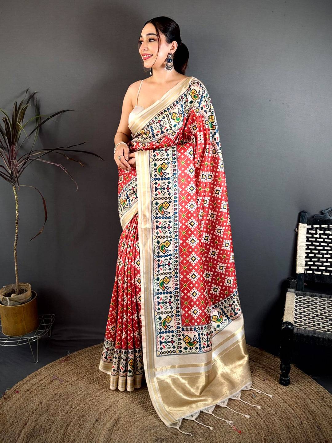 Stylish Soft Kanchi Silk Digital Patola Saree