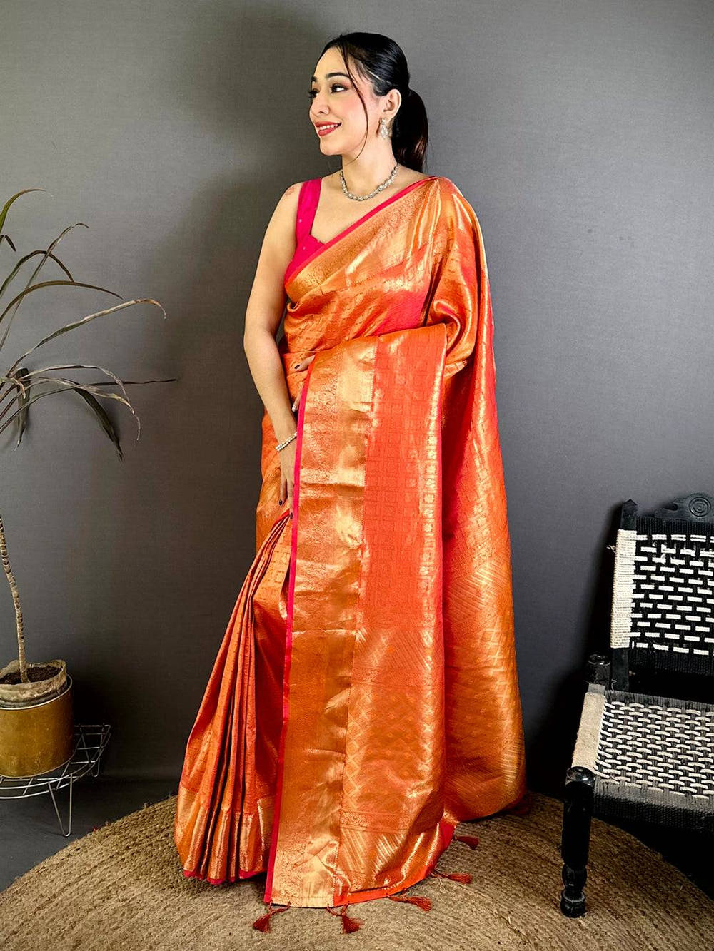 Heritage Kanjivaram Self Gold Zari Weave Saree