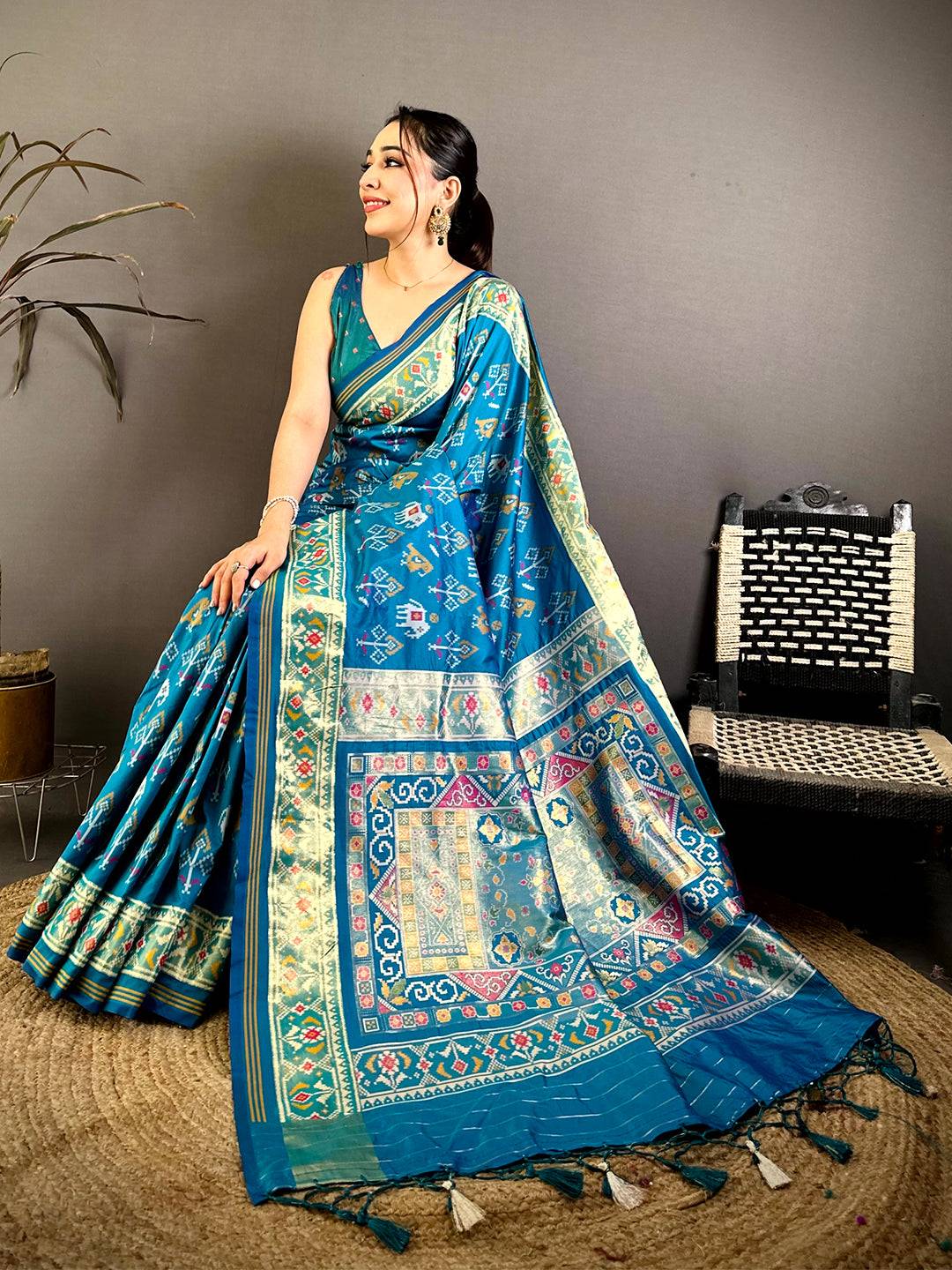 Classic Double Ikkat Patola Silk Saree