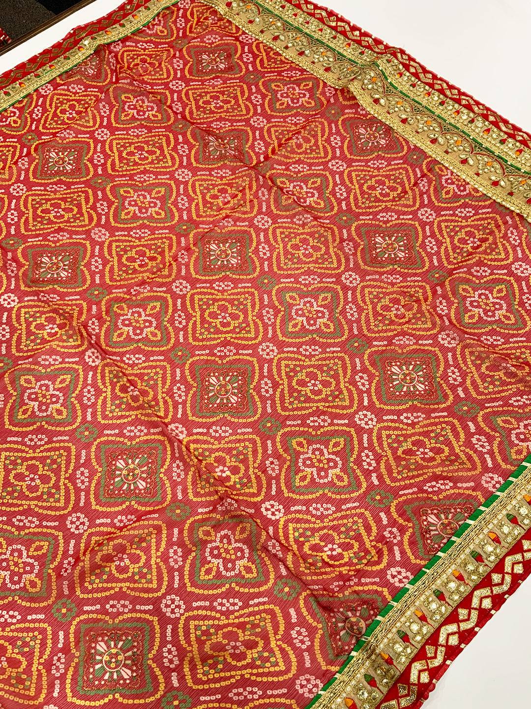 Ethereal Foil Bandhej Print Saree